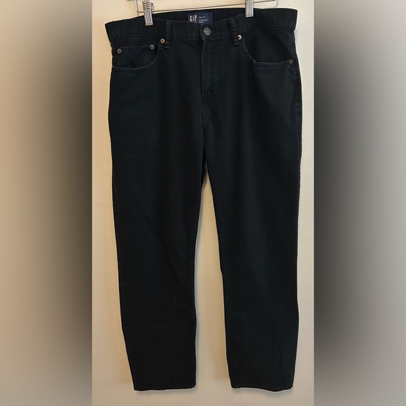 GAP Denim Men’s Black Khaki Straight Pants Regular Pants - Size 34X32 - Picture 1 of 6